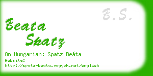beata spatz business card